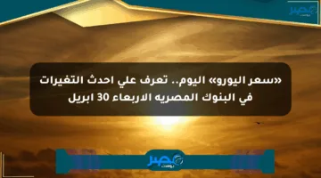«سعر اليورو» اليوم.. تعرف على أحدث التغيرات في البنوك المصرية الأربعاء 30 أبريل